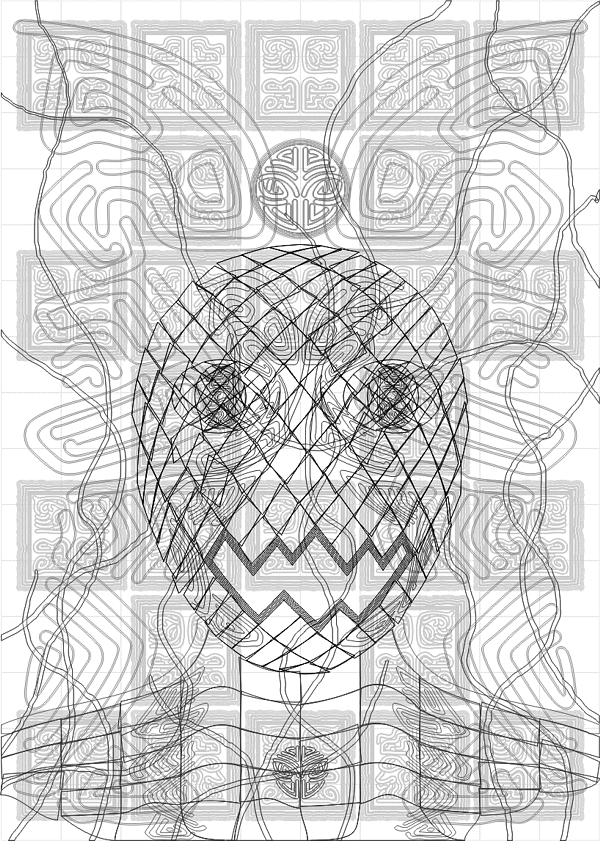 翡翠の仮面 イラスト ワイヤーフレーム画像